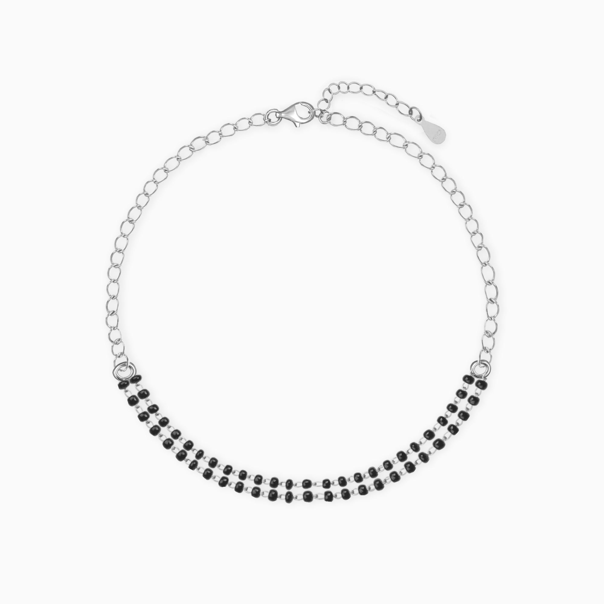 Layered Black and Silver Plated Contemporary Bracelet – www.pipabella.com